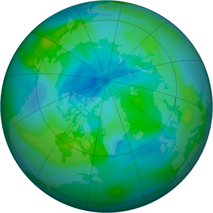 Arctic ozone map for 09 September 2007